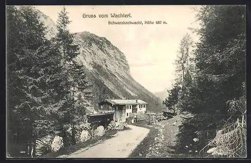 AK Ramsau / Berchtesgaden, Gasthaus Schwarzbachwacht auf dem Wachterl