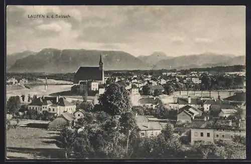 AK Laufen / Salzach, Totale mit Kirche