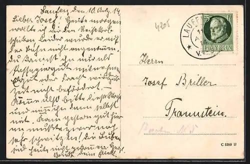 AK Laufen / Salzach, Totale mit Kirche