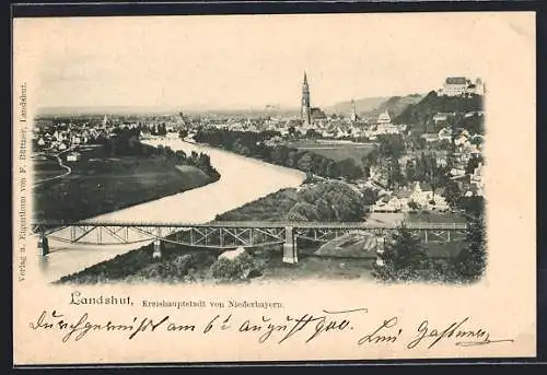 AK Landshut / Isar, Totalansicht aus der Vogelschau