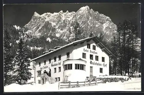 AK Ehrwald, Hotel Pension Gaistaler-Hof im Schnee