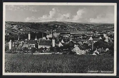 AK Ochsenfurt / Main, Teilansicht mit Kirche