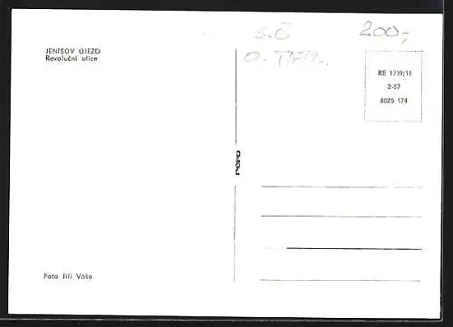 AK Jenisuv Újezd, Revolucní ulice