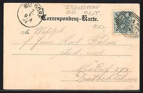 AK Gross-Czernosek a. Elbe, Ortsansicht mit der Kirche