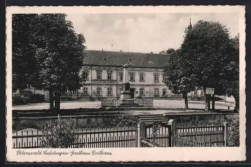 AK Peterswald /Sudetengau, Das Gasthaus Rathaus