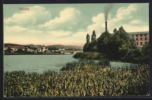 AK Triesch, Teilansicht mit Fabrik