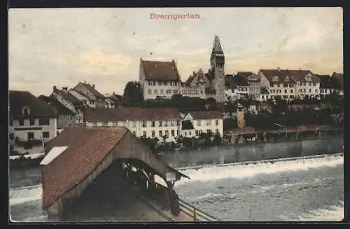 AK Bremgarten, Flusspartie mit Brücke