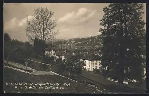 AK St. Gallen, St. Georgen-Dreiweihern-Kapf, Blick von Dreilinden aus