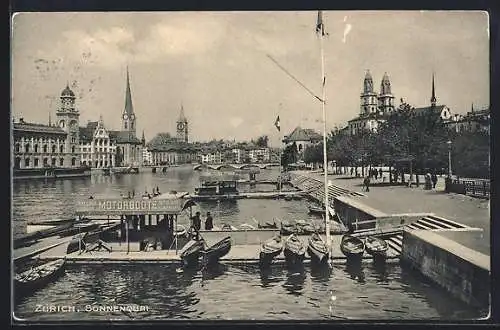 AK Zürich, Sonnenquai mit Bootsverleih