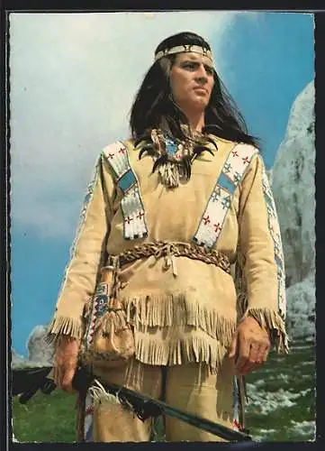 AK Schauspieler Pierre Brice in seinem Film Winnetou