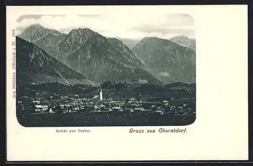 AK Oberstdorf, Teilansicht von Norden