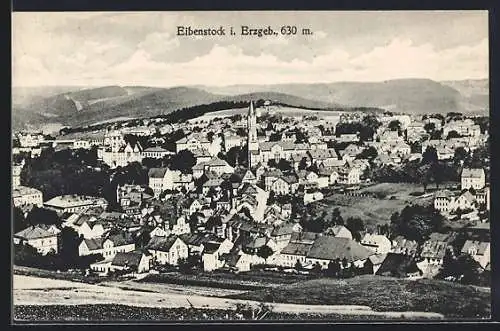 AK Eibenstock i. Erzgeb., Teilansicht mit Kirche