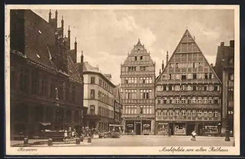 AK Hannover, Marktplatz am alten Rathaus