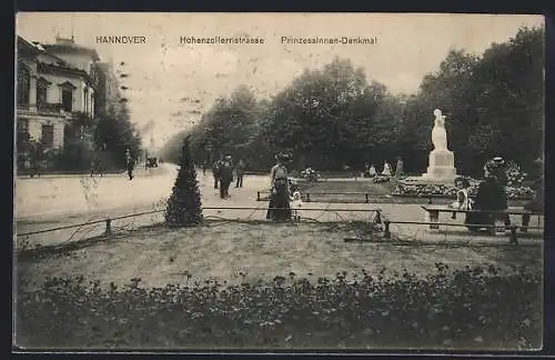 AK Hannover, Hohenzollernstrasse mit Prinzessinnen-Denkmal