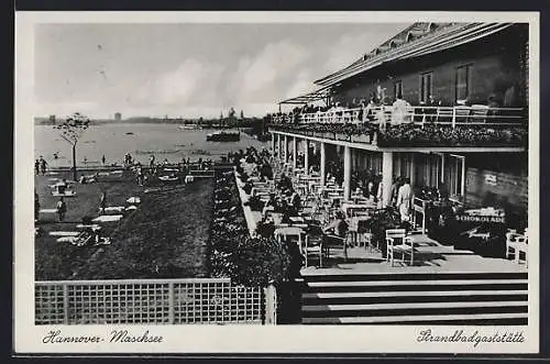 AK Hannover, Terrasse der Strandbadgaststätte am Maschsee