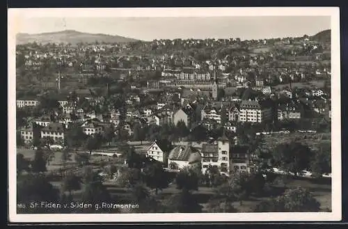 AK St. Fiden, Ortsansicht von Süden gegen Rotmonten