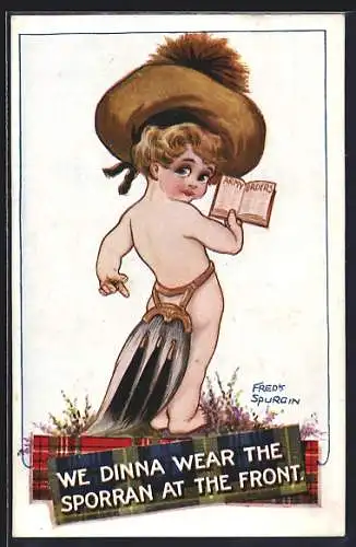 Künstler-AK Fred Spurgin: Kleiner Schotte ohne Rock