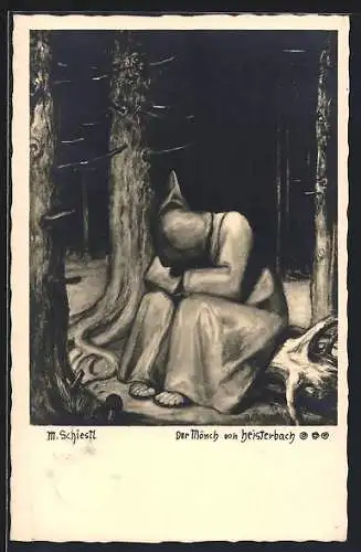Künstler-AK Matthäus Schiestl: Heisterbach, Der Mönch von Heisterbach