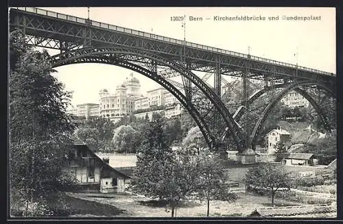 AK Bern, Kirchenfeldbrücke und Bundespalast