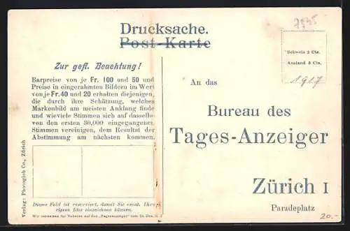 AK Schweiz, Abstimmung über Briefmarken