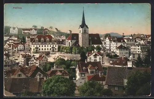 AK Herisau, Sicht auf die Stadt und die Kirche