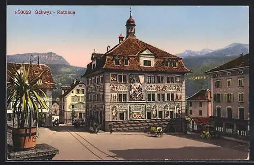 AK Schwyz, Blick auf das Rathaus