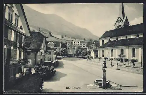 AK Stans, Hotel Krone und Kirche