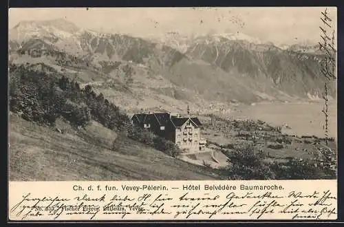 AK Vevey-Pélerin, Hôtel Belvédère Baumaroche