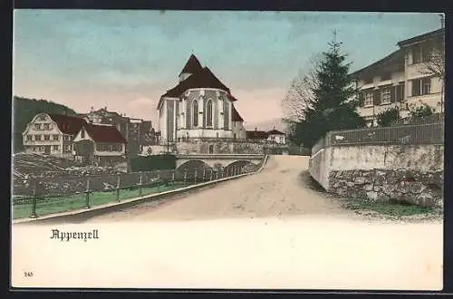 AK Appenzell, Häuser an der Kirche