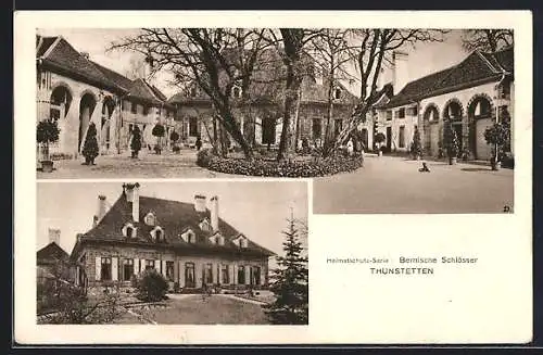 AK Thunstetten, Bernisches Schloss, Innenhof und Fassadenansicht