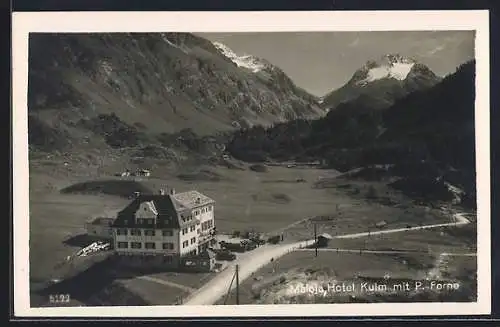 AK Maloja, Hotel Kulm mit P. Forne