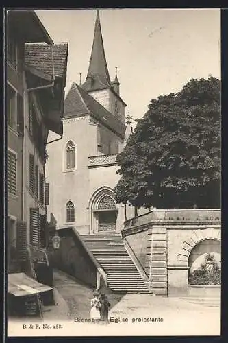 AK Bienne, eglise protestante, an der Kirche