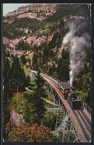 AK Rigibahn auf der Schnurtobelbrücke