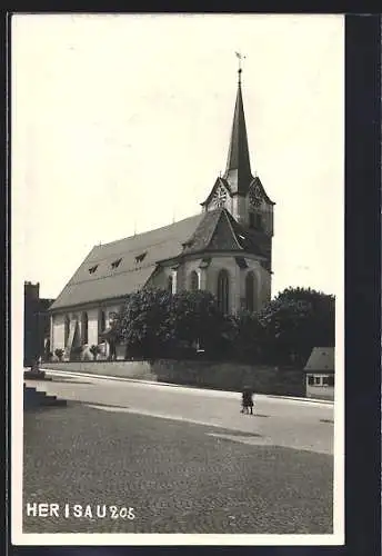 AK Herisau, Strassenpartie an der Kirche