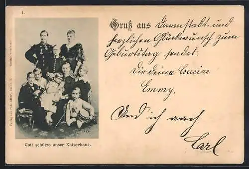 AK Gruppenfoto der Kaiserfamilie, Kaiserin Auguste Victoria Königin von Preussen