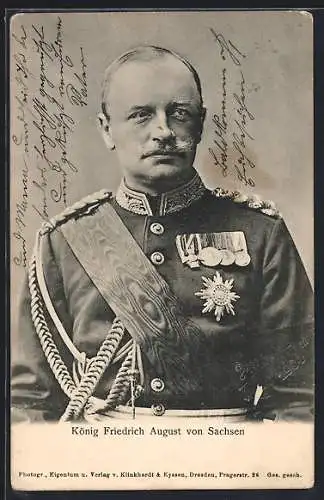 AK König Friedrich August von Sachsen in Uniform