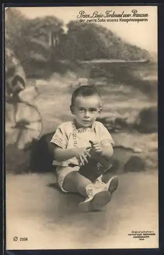 AK Prinz Louis Ferdinand von Preussen mit einem Buch in der Hand