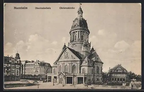 AK Mannheim, Oberrealschule und Christuskirche