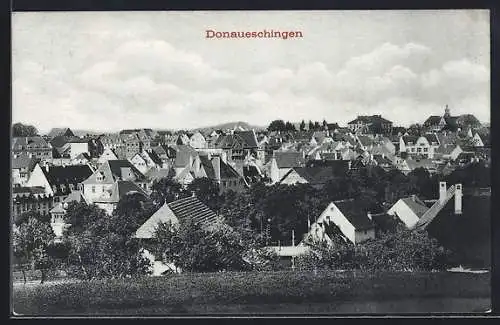 AK Donaueschingen, Teilansicht der Ortschaft