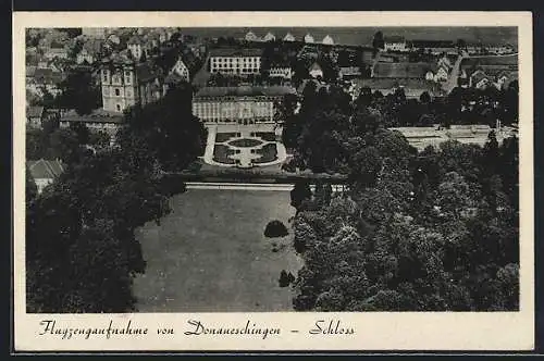 AK Donaueschingen, Fliegeraufnahme vom Schloss