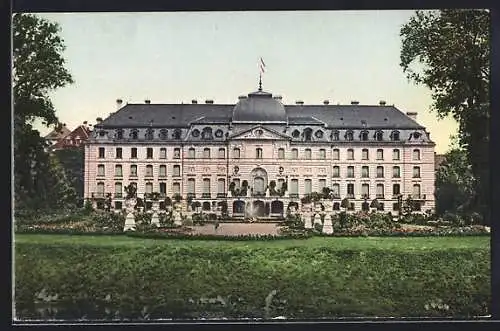 AK Donaueschingen, Fürstliches Schloss vom Garten aus betrachtet