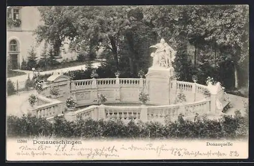 AK Donaueschingen, Donauquelle im Sonnenschein