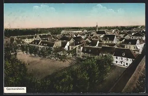 AK Germersheim, Teilansicht aus der Vogelschau