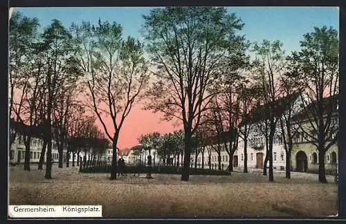 AK Germersheim, Abendstimmung am Königsplatz