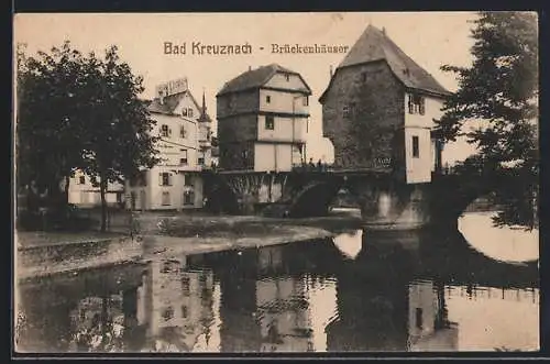 AK Bad Kreuznach, Blick auf die Brückenhäuser