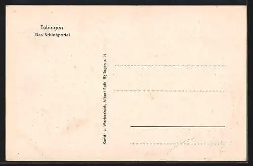 Künstler-AK Tübingen, Zeichnung des Schlossportals