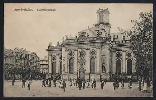 AK Saarbrücken, Partie an der Ludwigskirche