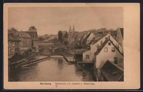 AK Nürnberg, Maxbrücke mit Aussicht v. Kettensteg