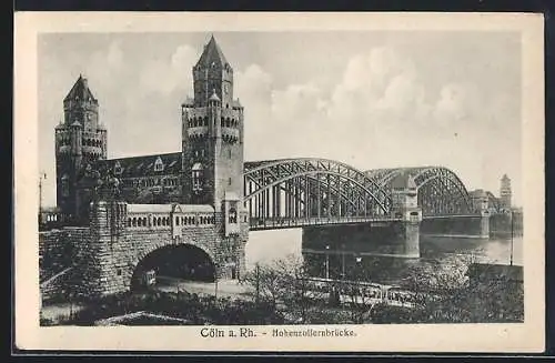 AK Cöln a. Rh., Blick auf die Hohenzollernbrücke