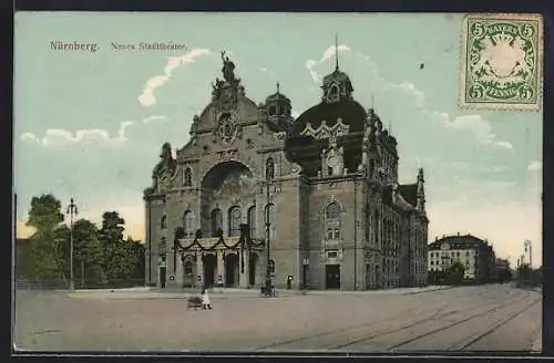 AK Nürnberg, Blick auf das Neue Stadttheater